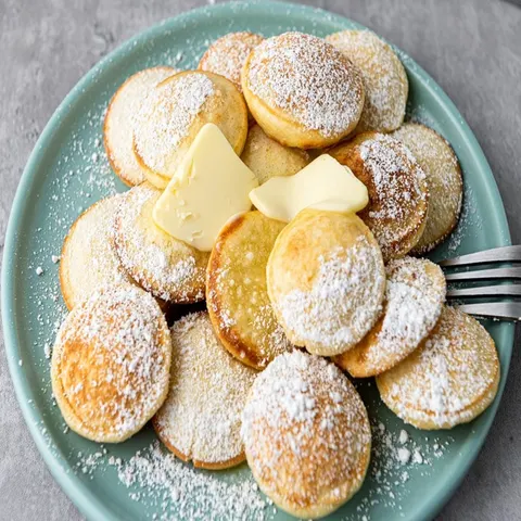Dutch poffertjes (mini pancakes)