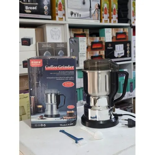 Stainless Electric Coffee Grinder for Beans, Nuts, Spices, and Cereals, Semi-Automatic L…