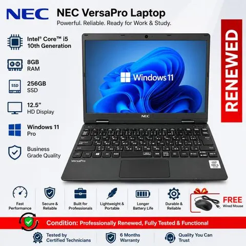 Nec N ec Refurbished Laptop, 10th Generation Core i5, 12.5-inch  Windows 11 pro, MS Offi…
