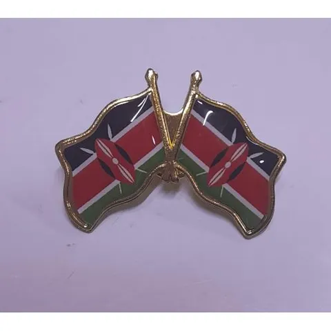 Kenya Double Flags Lapel Pin badge