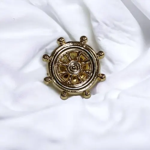Gk Nautical Ship Wheel Lapel Pin Badge – Gold-Plated Maritime Captain’s Wheel Pin For Sa…